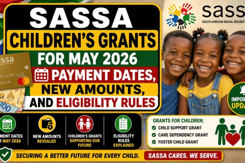 SASSA Children’s Grants for May 2026 – Payment Dates, New Amounts, and Eligibility Rules