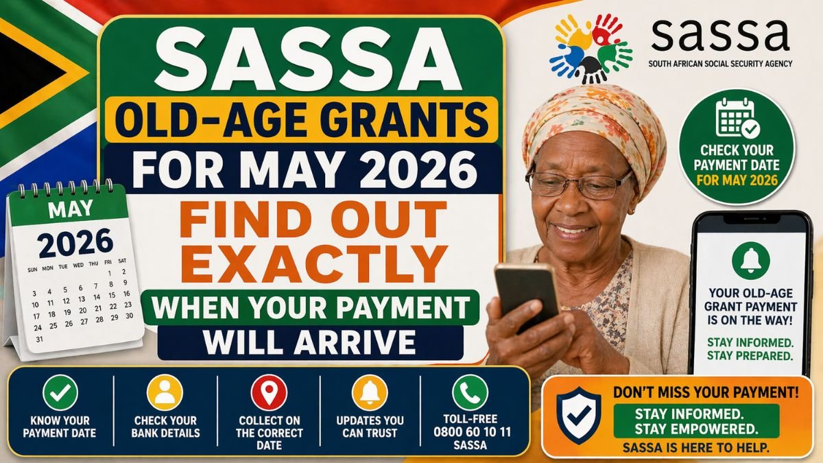 SASSA Old-Age Grants for May 2026 - Find Out Exactly When Your Payment Will Arrive