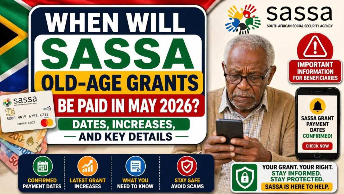When Will SASSA Old-Age Grants Be Paid in May 2026? Dates, Increases, and Key Details
